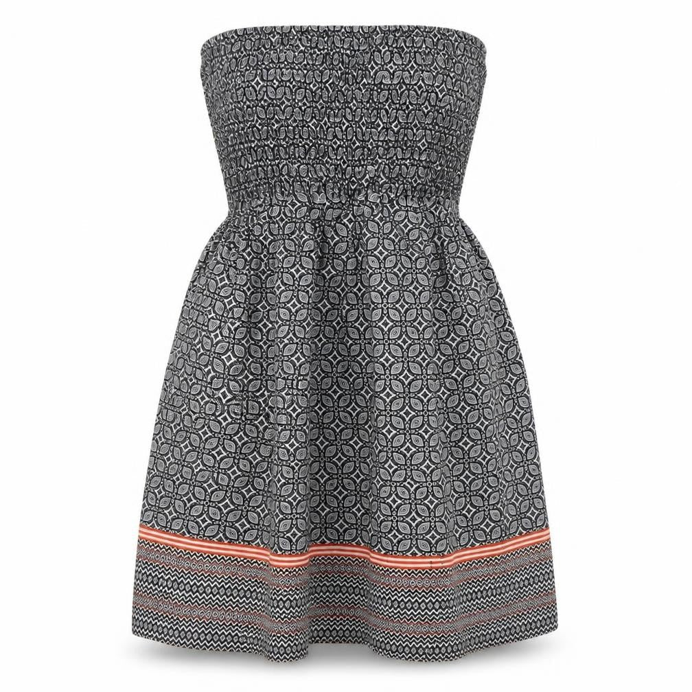 Front view of Atmosphere women’s multicoloured argyle/diamond cotton fit & flare, size UK 10, off the shoulder
