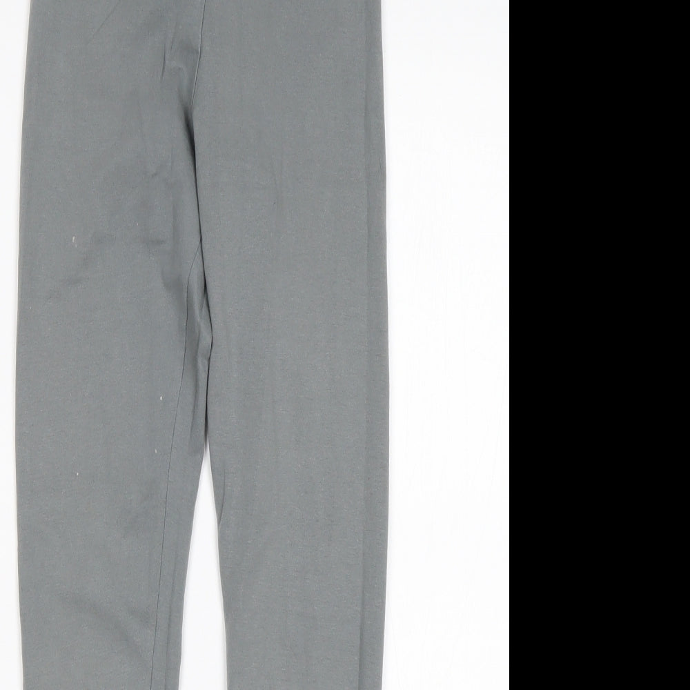 PRETTYLITTLETHING Womens Grey  Cotton Sweatpants Leggings Size 4 L27 in Regular