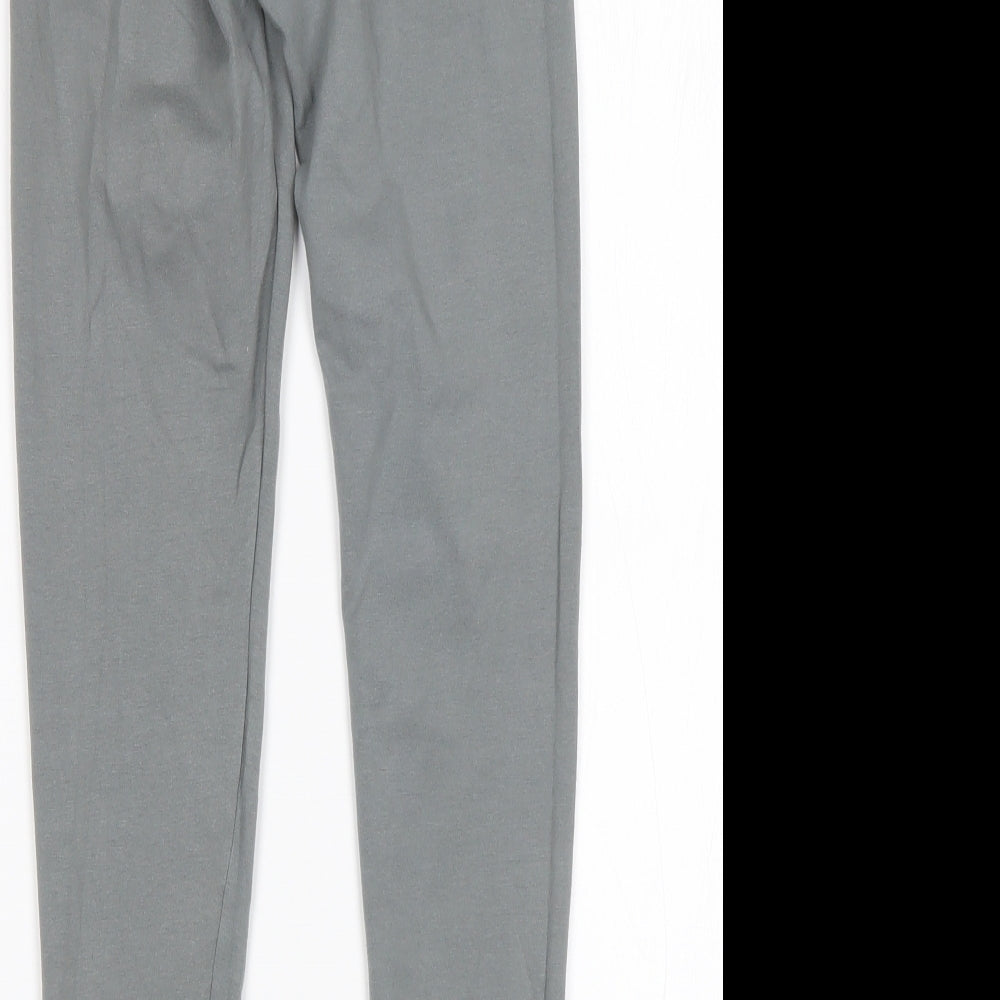 PRETTYLITTLETHING Womens Grey  Cotton Sweatpants Leggings Size 4 L27 in Regular