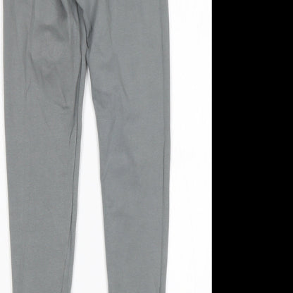 PRETTYLITTLETHING Womens Grey  Cotton Sweatpants Leggings Size 4 L27 in Regular