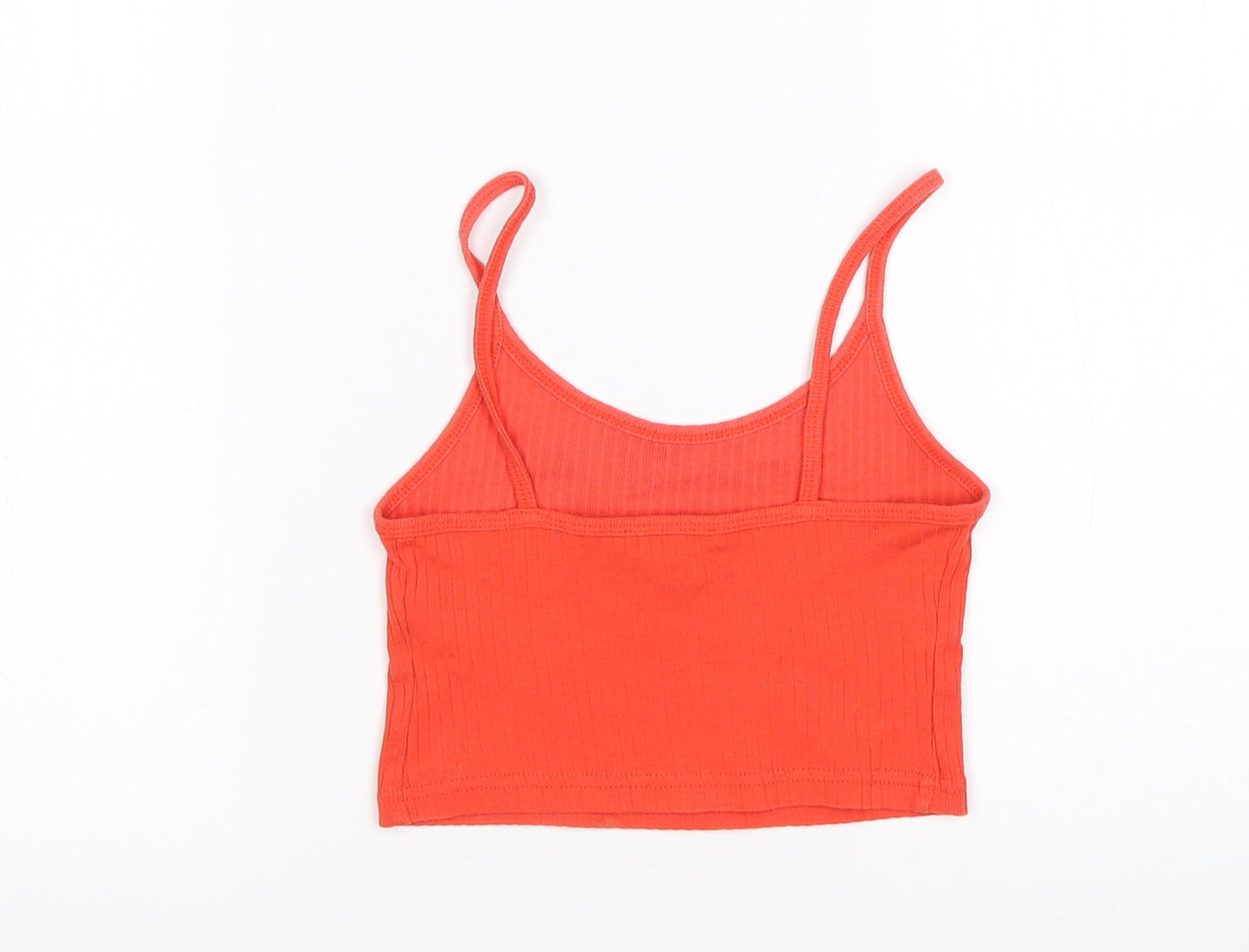 Womens UK Size 4 Topshop Orange Cropped Tank