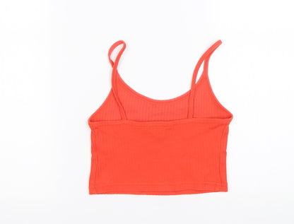 Womens UK Size 4 Topshop Orange Cropped Tank