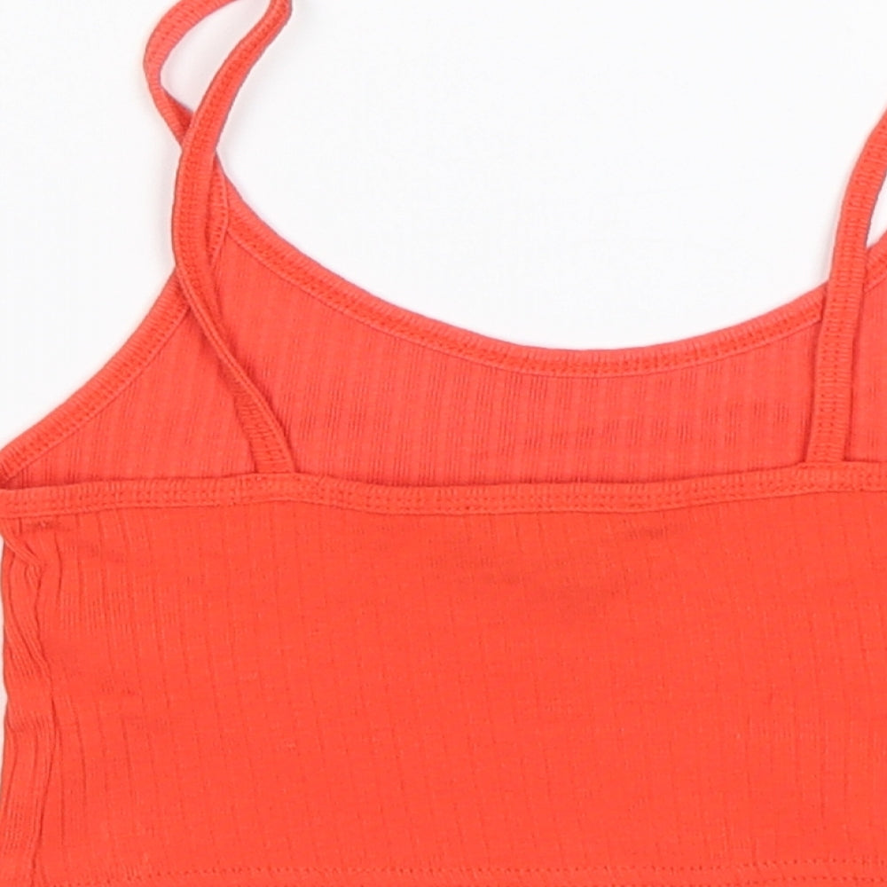 Womens UK Size 4 Topshop Orange Cropped Tank