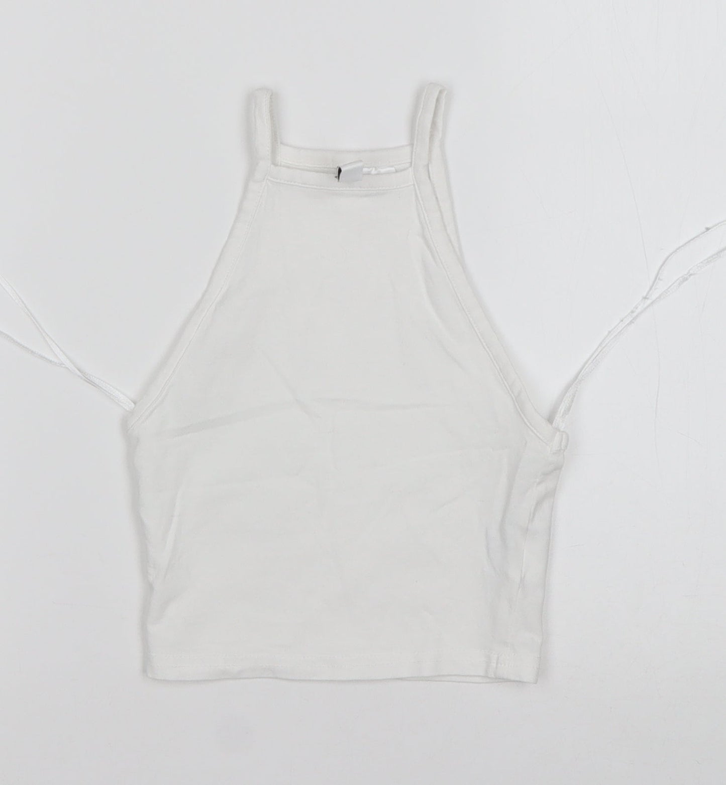 Womens UK Size 2XS H&M White Cropped Tank