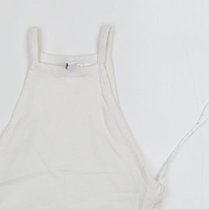 Womens UK Size 2XS H&M White Cropped Tank