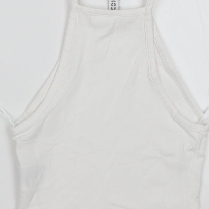 Womens UK Size 2XS H&M White Cropped Tank