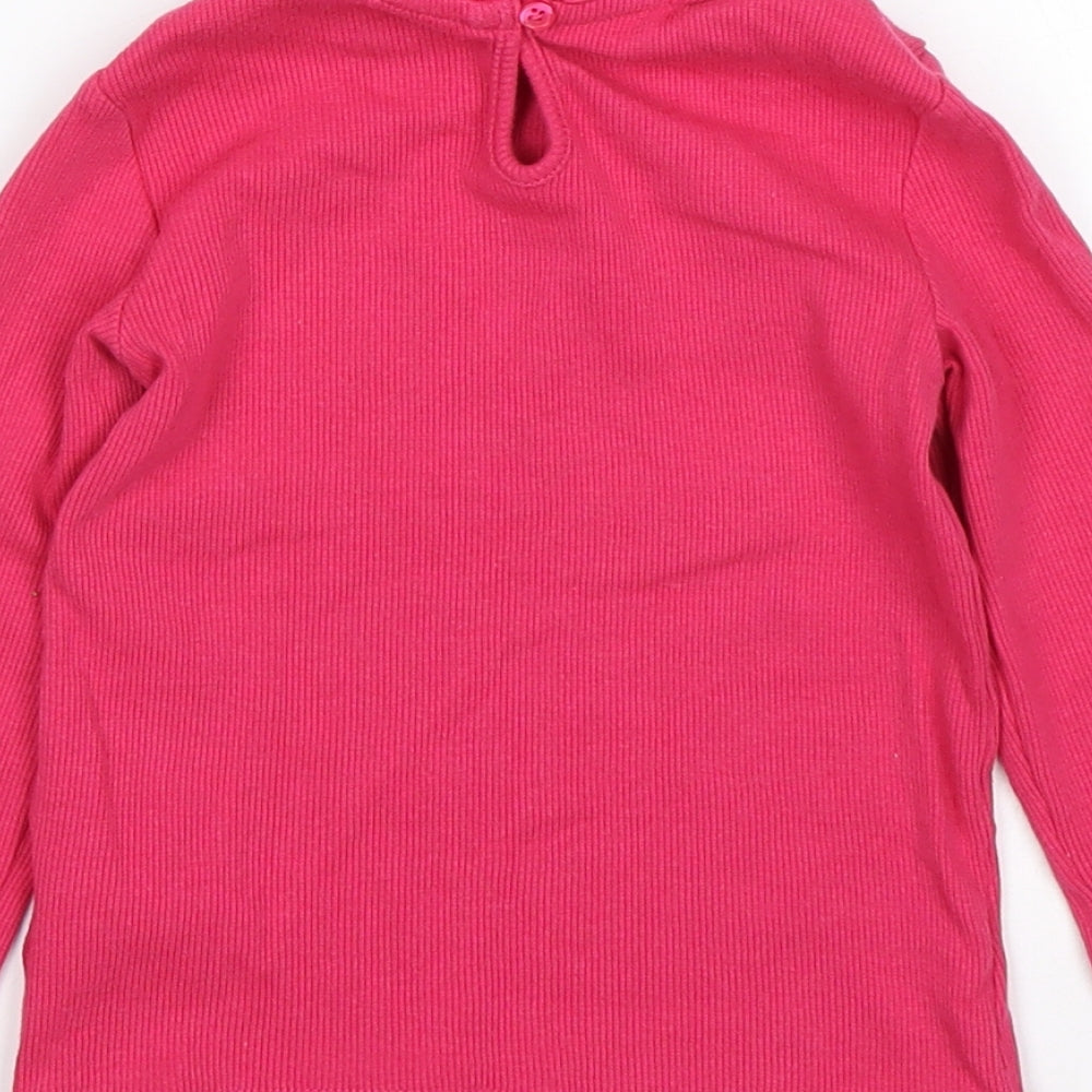 F&F Girls Pink Collared  Cotton Pullover Jumper Size 3-4 Years