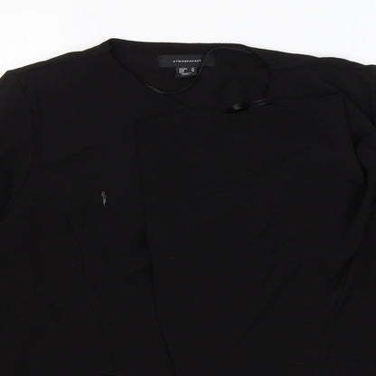 Atmosphere Womens Black  Polyester Jacket Blazer Size 12