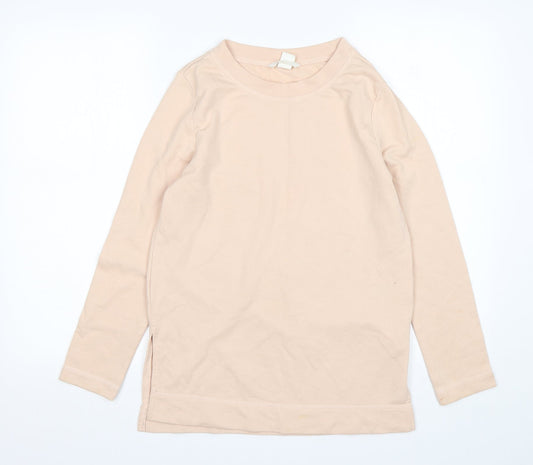 H&M Womens Pink  Cotton Pullover Sweatshirt Size S