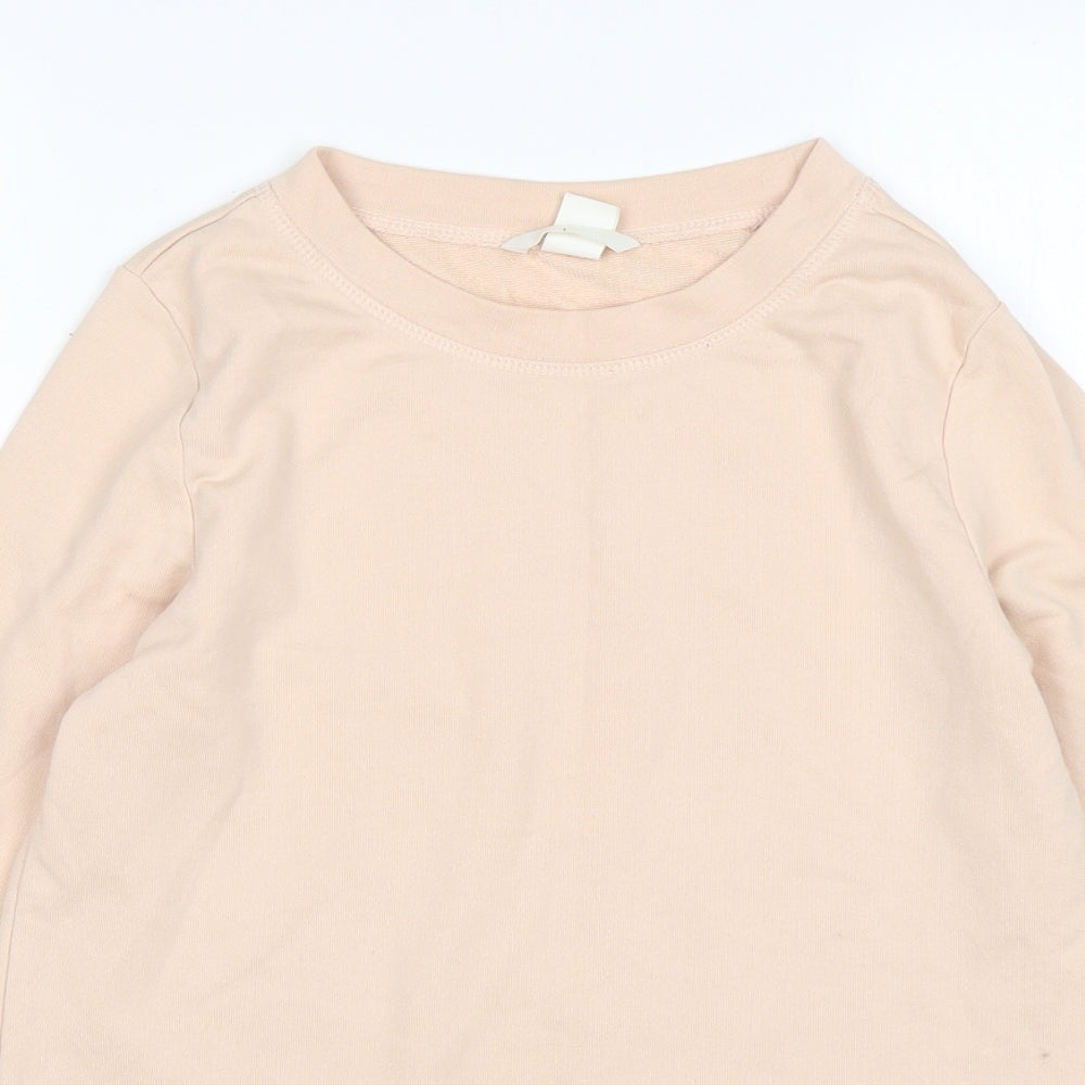 H&M Womens Pink  Cotton Pullover Sweatshirt Size S