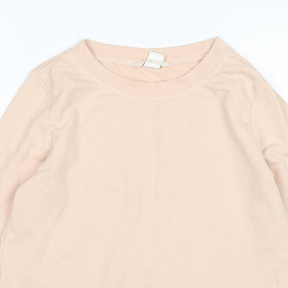 H&M Womens Pink  Cotton Pullover Sweatshirt Size S