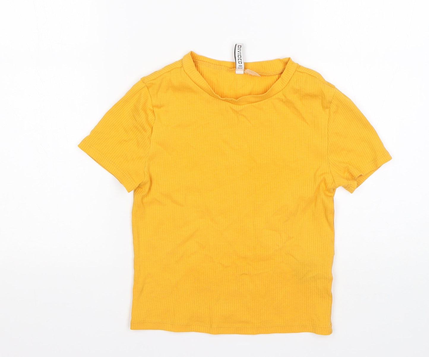 Womens UK Size S H&M Yellow Basic T-Shirt