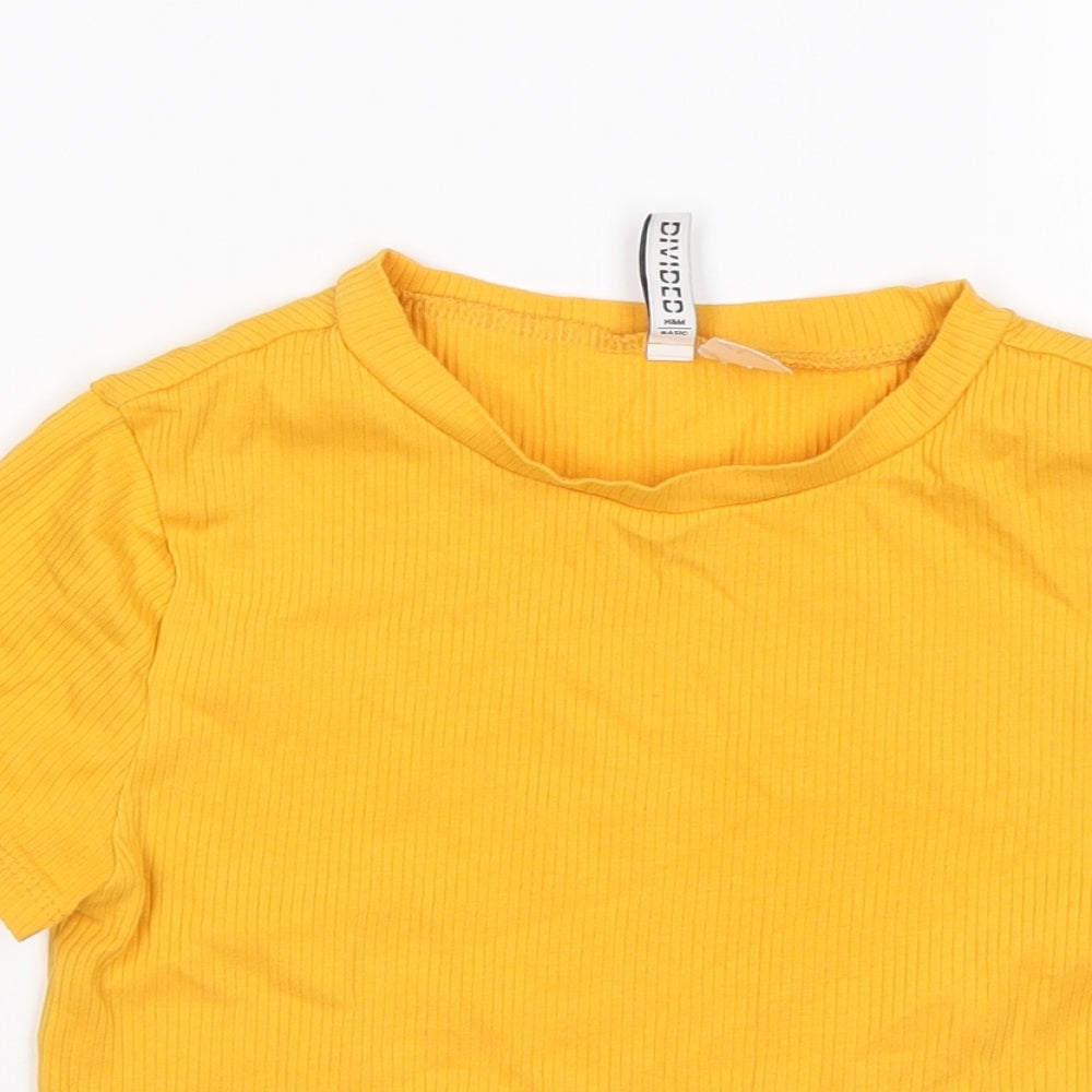 Womens UK Size S H&M Yellow Basic T-Shirt