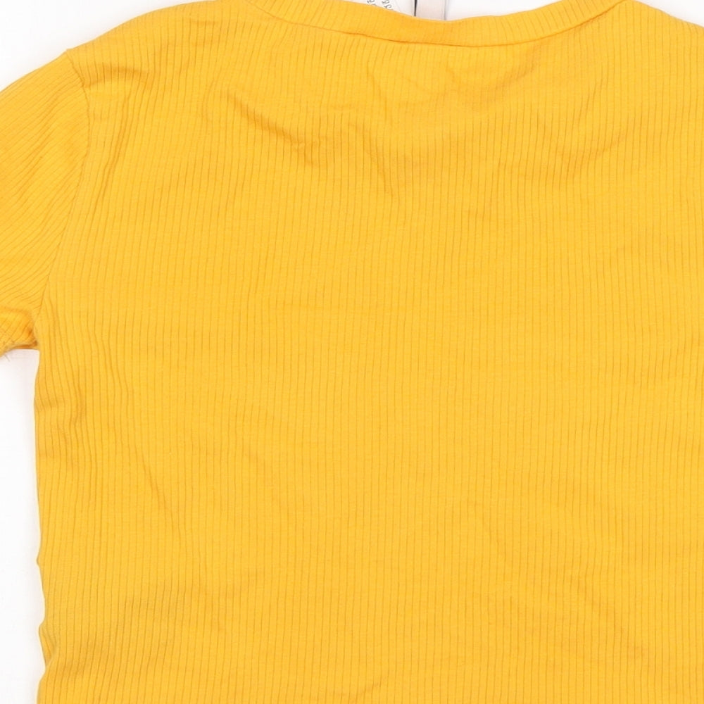 Womens UK Size S H&M Yellow Basic T-Shirt