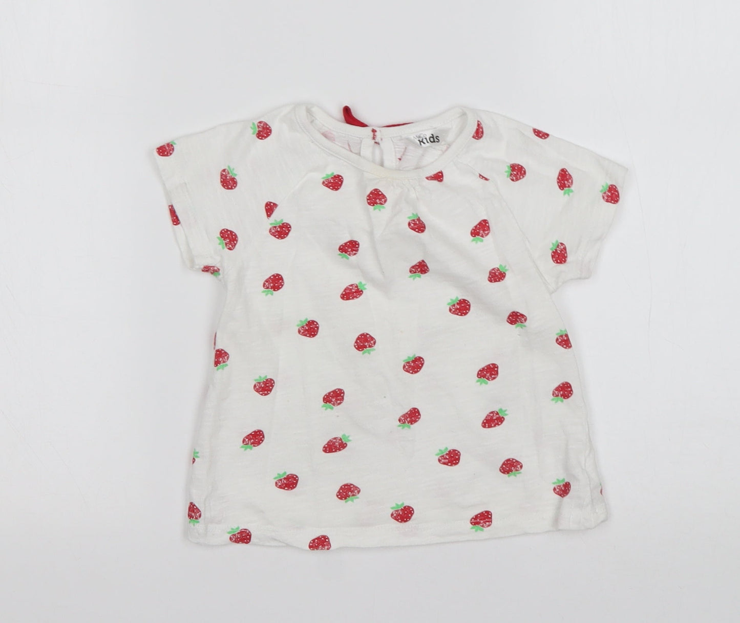 M&Co Girls Multicoloured Polka Dot Cotton Basic T-Shirt Size 2-3 Years Round Neck