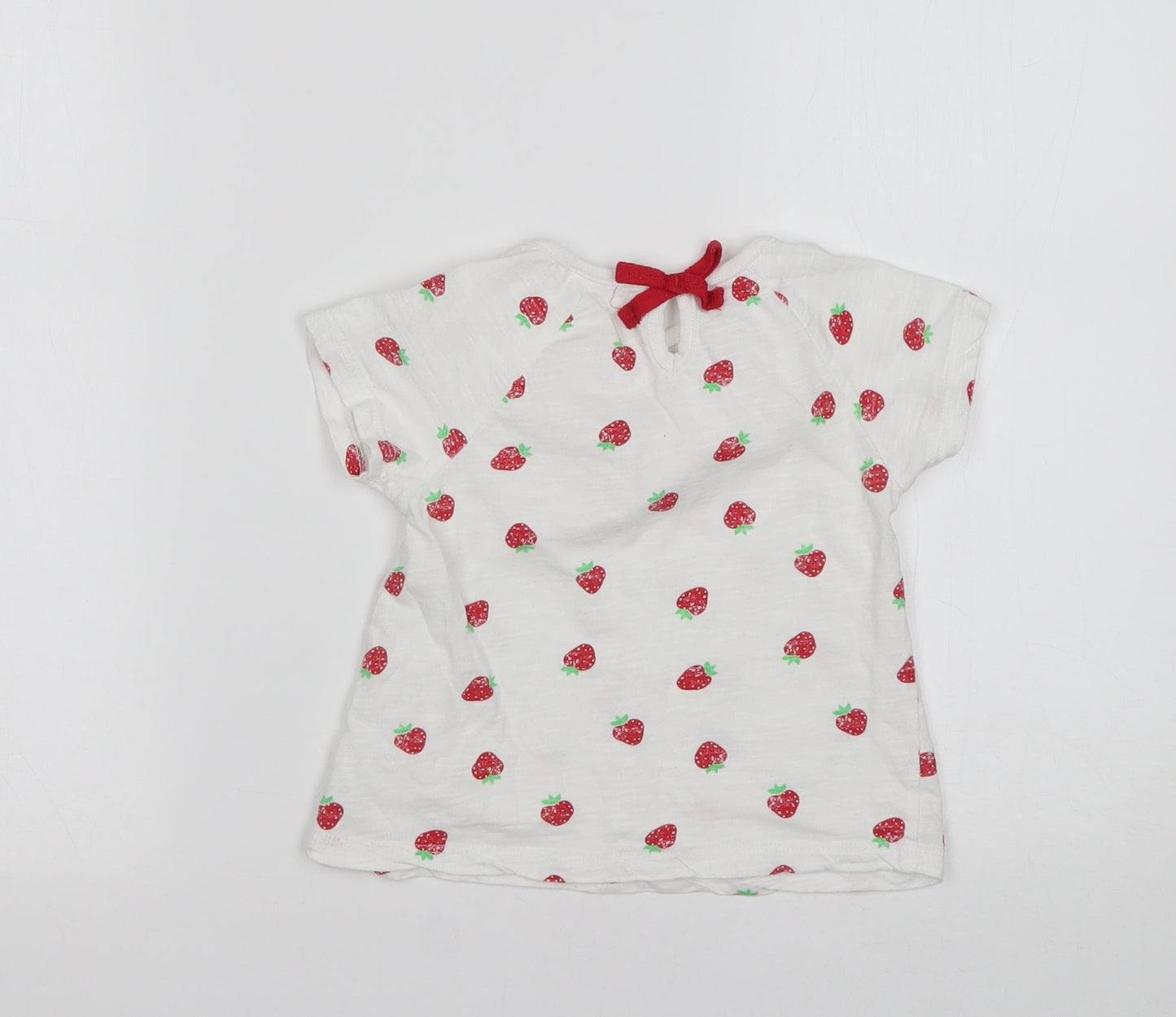 M&Co Girls Multicoloured Polka Dot Cotton Basic T-Shirt Size 2-3 Years Round Neck