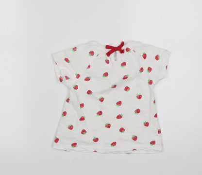 M&Co Girls Multicoloured Polka Dot Cotton Basic T-Shirt Size 2-3 Years Round Neck