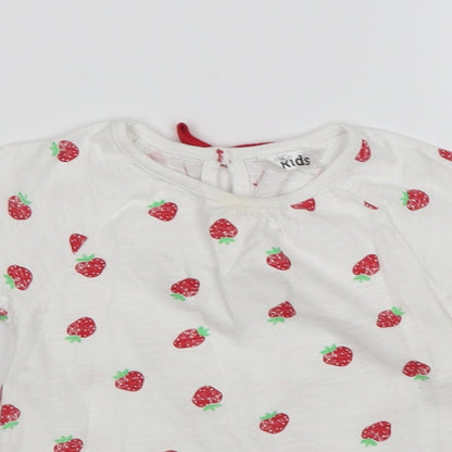 M&Co Girls Multicoloured Polka Dot Cotton Basic T-Shirt Size 2-3 Years Round Neck