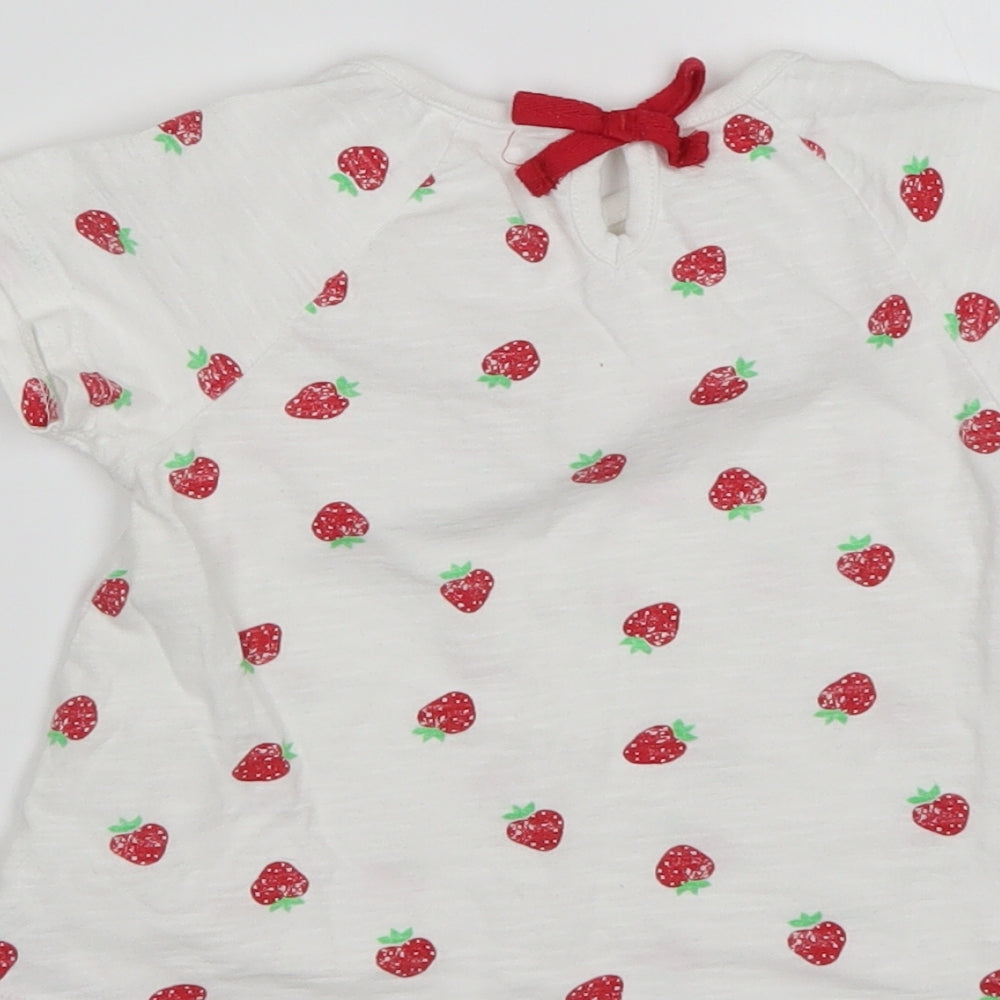 M&Co Girls Multicoloured Polka Dot Cotton Basic T-Shirt Size 2-3 Years Round Neck