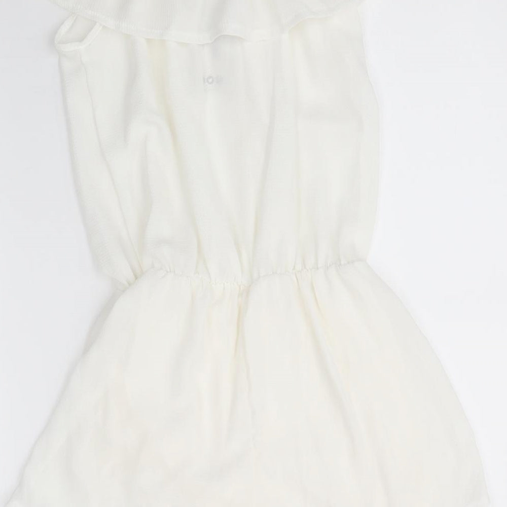 Boohoo Womens Ivory  Polyester Playsuit One-Piece Size M