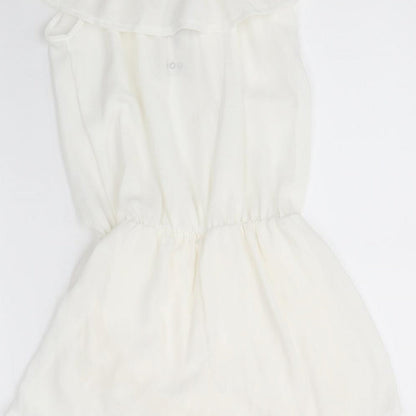 Boohoo Womens Ivory  Polyester Playsuit One-Piece Size M