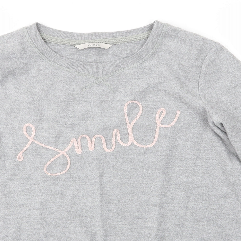 George Womens Grey Round Neck  Polyester Pullover Jumper Size 8