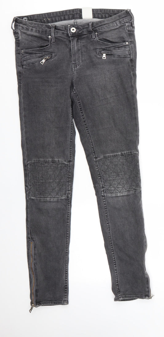 Womens UK Size 29 in H&M Regular Fit Skinny Grey Jeans