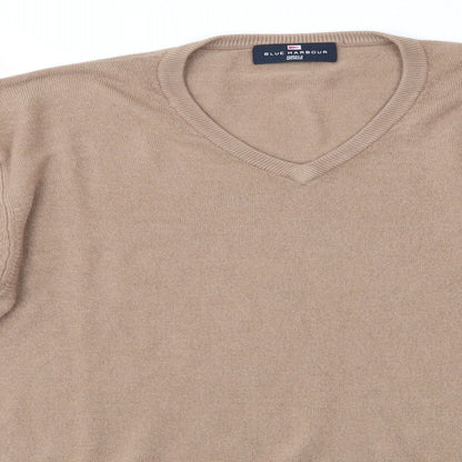 M&S Mens Brown Round Neck  Acrylic Pullover Jumper Size L