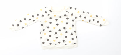 Primark Baby Ivory Polka Dot Cotton Pullover Jumper Size 12-18 Months