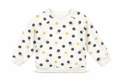 Front view of Primark Baby Ivory Polka Dot Cotton jumper, size 12-18, Months