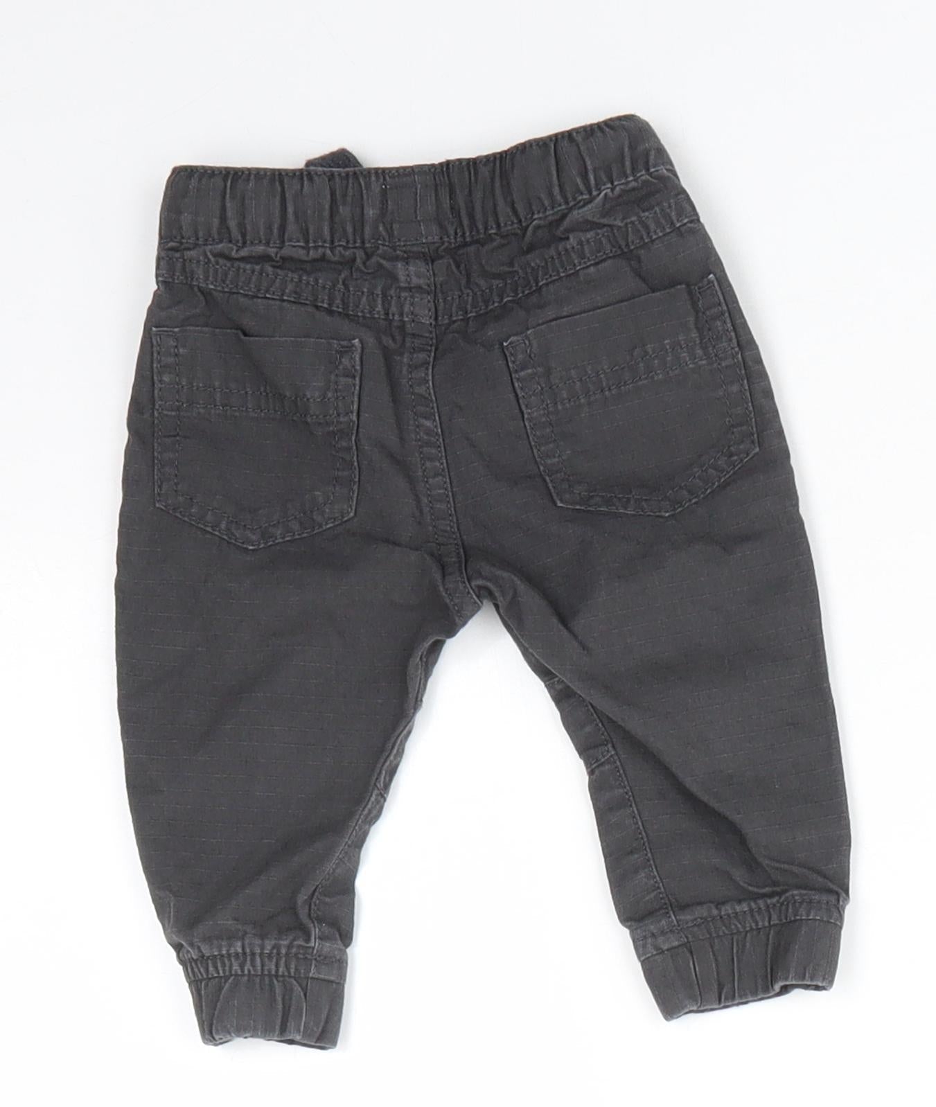 F&F Baby Grey  100% Cotton Jogger Trousers Size 3-6 Months