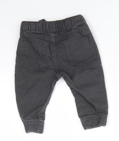 F&F Baby Grey  100% Cotton Jogger Trousers Size 3-6 Months