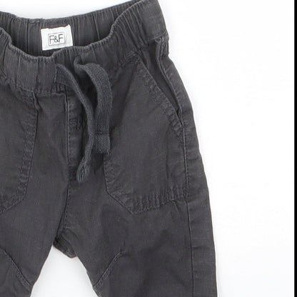 F&F Baby Grey  100% Cotton Jogger Trousers Size 3-6 Months