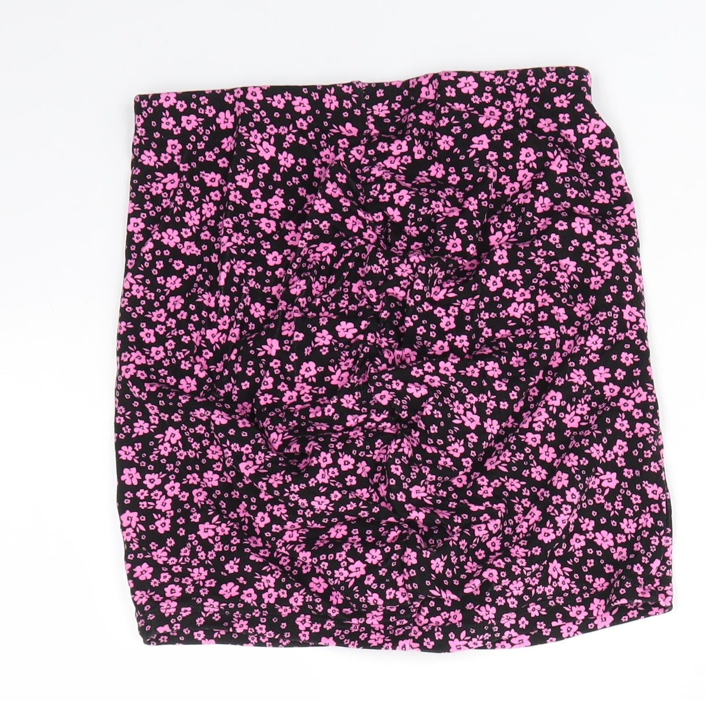 H&M Womens Pink Floral Viscose A-Line Skirt Size S