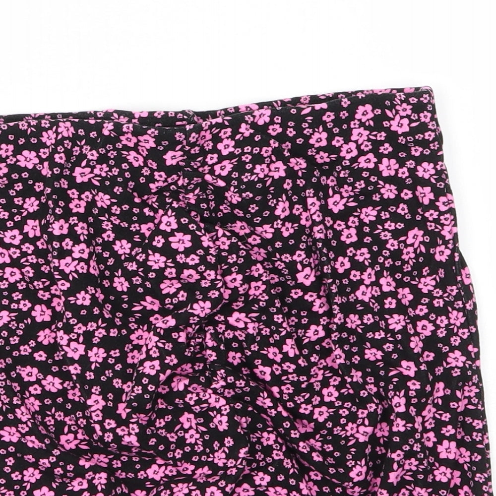 H&M Womens Pink Floral Viscose A-Line Skirt Size S