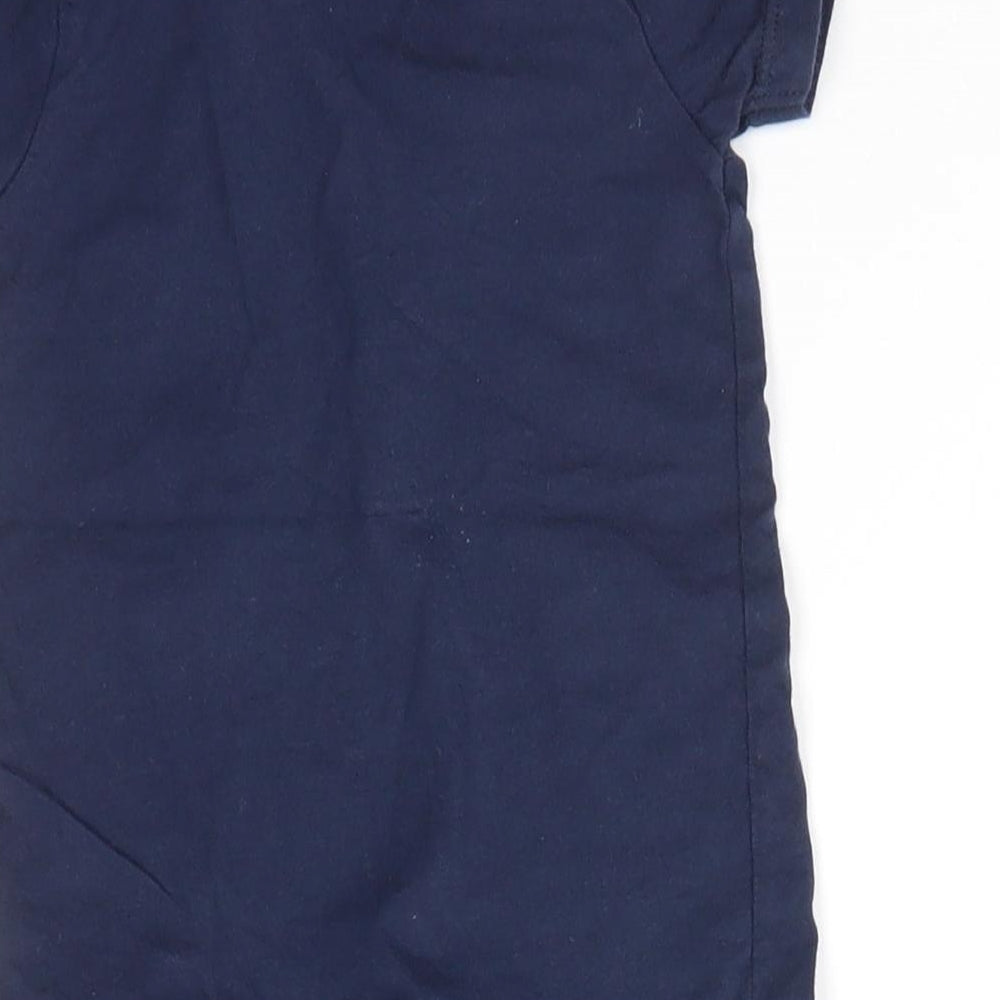 Brand and care label for Myleen Klass Baby Blue 100% Cotton Basic Button-Up, size 0-3, Months Collared