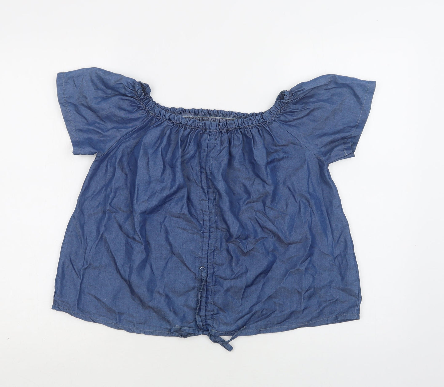 Womens UK Size M Preworn Blue Basic Blouse