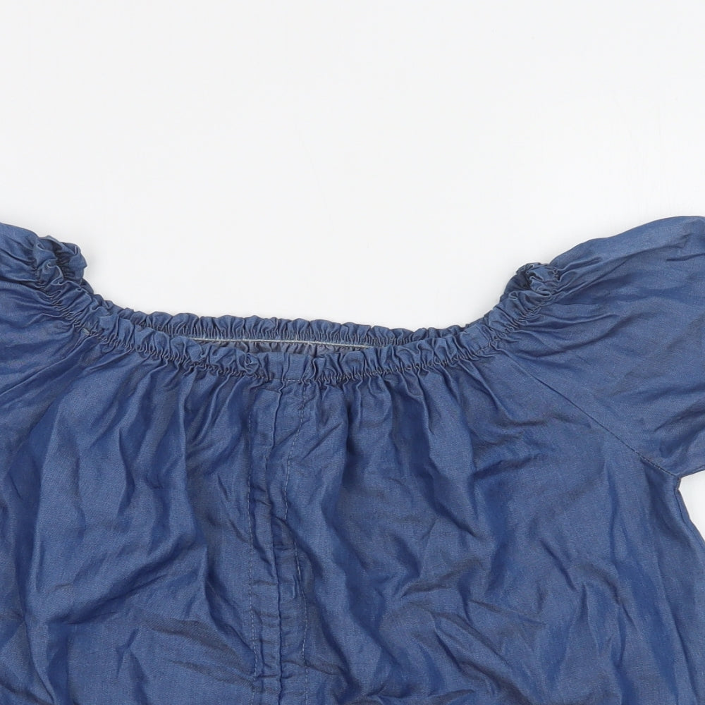 Womens UK Size M Preworn Blue Basic Blouse