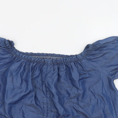 Womens UK Size M Preworn Blue Basic Blouse