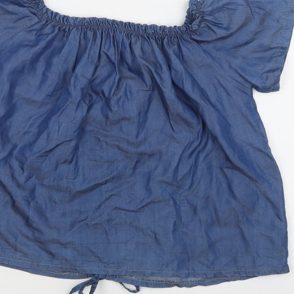 Womens UK Size M Preworn Blue Basic Blouse