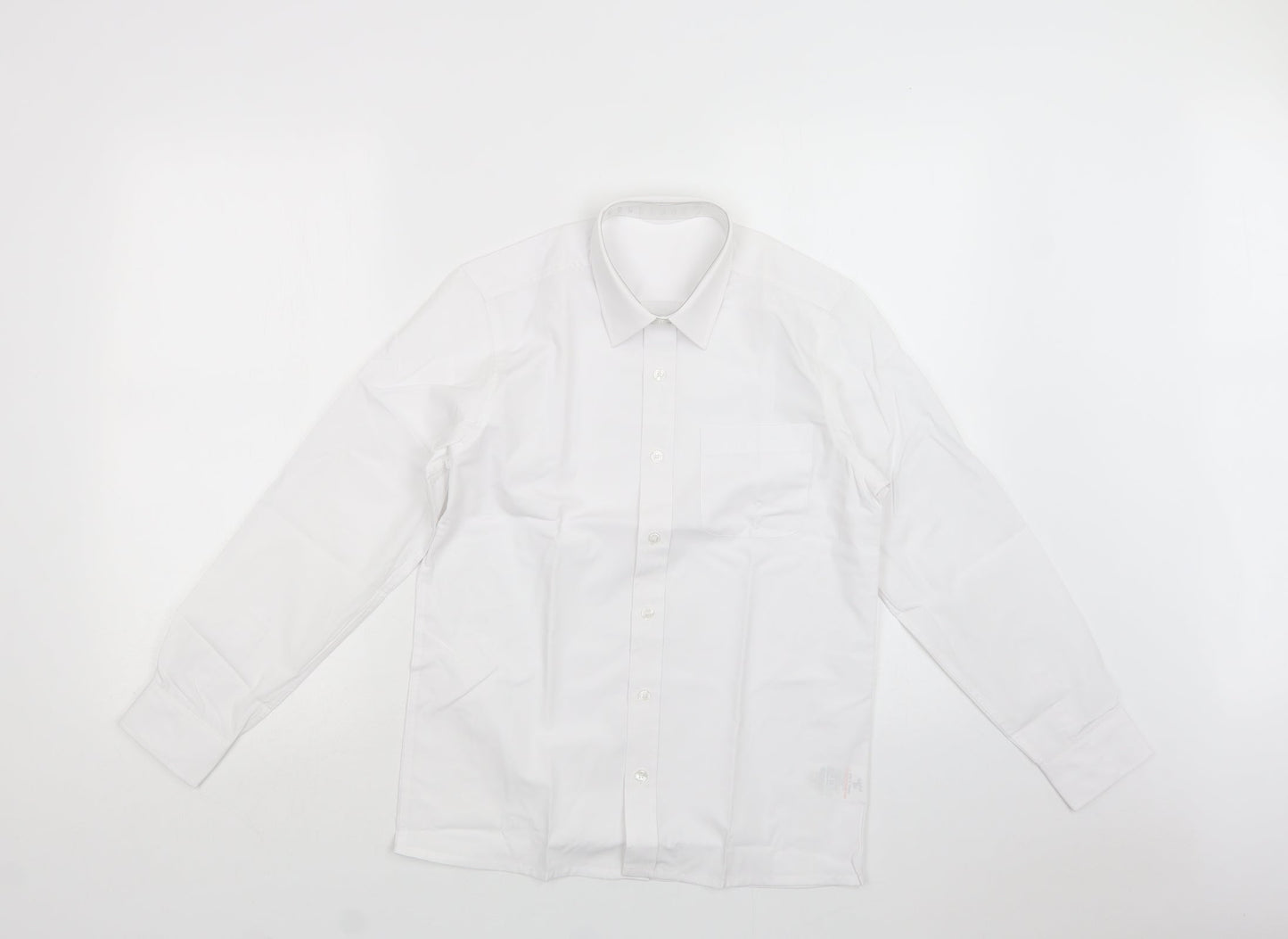 Matalan Boys White  Polyester Basic Button-Up Size 12 Years Collared Button - School Wear