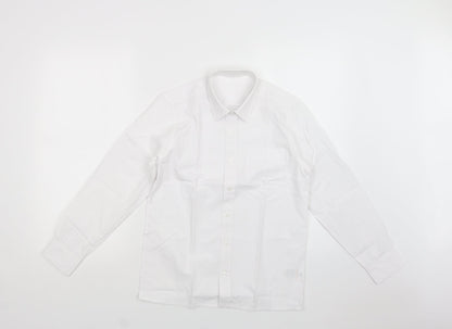 Matalan Boys White  Polyester Basic Button-Up Size 12 Years Collared Button - School Wear