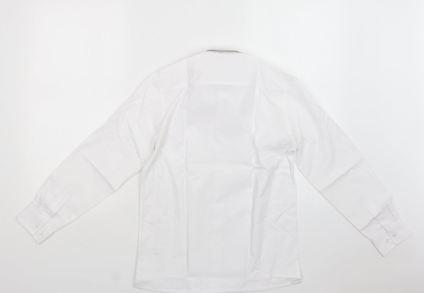 Matalan Boys White  Polyester Basic Button-Up Size 12 Years Collared Button - School Wear