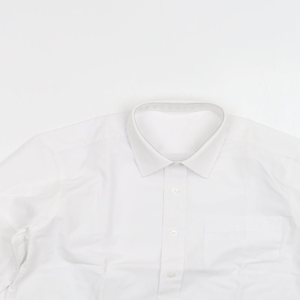 Matalan Boys White  Polyester Basic Button-Up Size 12 Years Collared Button - School Wear