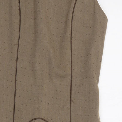 NEXT Womens Beige Polka Dot Polyester Pencil Dress  Size 10  Round Neck Zip