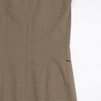 NEXT Womens Beige Polka Dot Polyester Pencil Dress  Size 10  Round Neck Zip