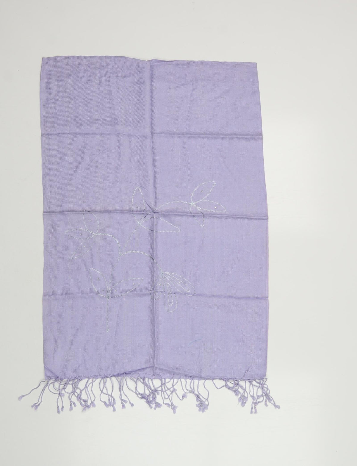 Front view of Preworn women’s purple viscose scarf