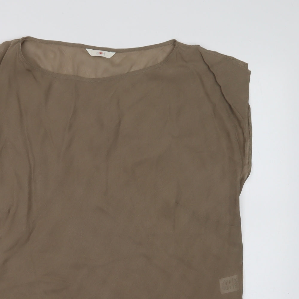 M&S Womens Beige  Cupro Camisole Blouse Size 20 Round Neck