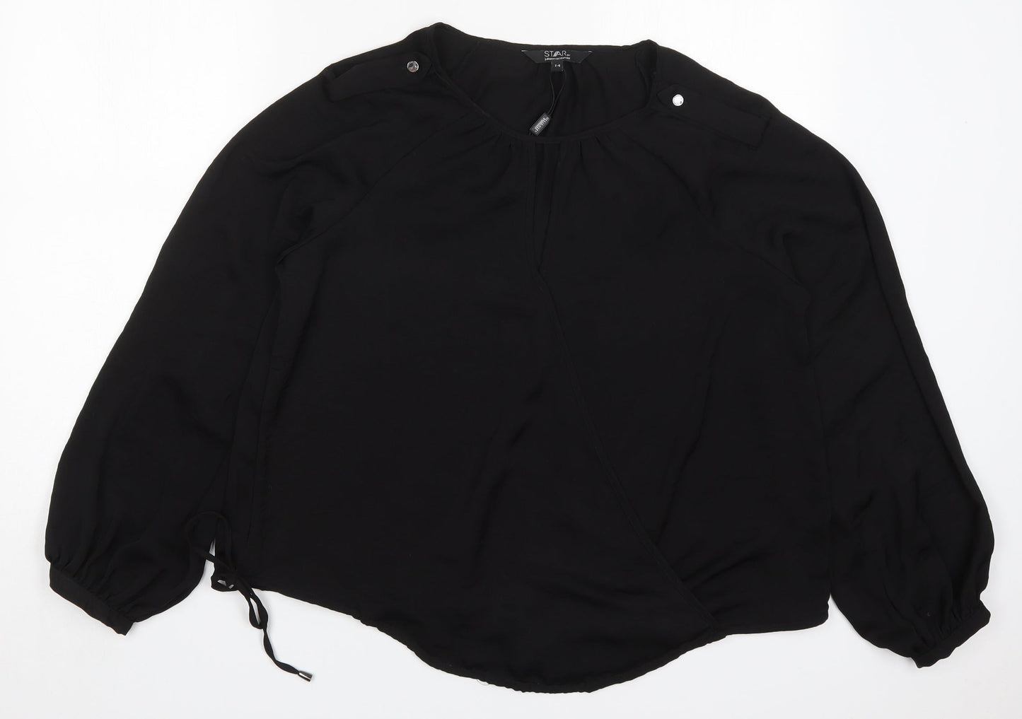 Womens UK Size 14 Julien Macdonald Black Basic Blouse
