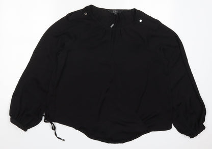 Womens UK Size 14 Julien Macdonald Black Basic Blouse